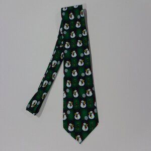 Yule TIE Greetings Men Snowman Christmas Tree Candy Cane Snow Flake Holiday‎ Tie